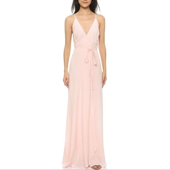 Yumi Kim Rush Hour Maxi Dress Blush Pink Wrap Wedding Flowing Romantic - Picture 3 of 7